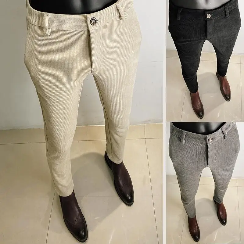 Men Formal Wear Shop - Herbst Winter Verdickte Woolen Anzug Hose