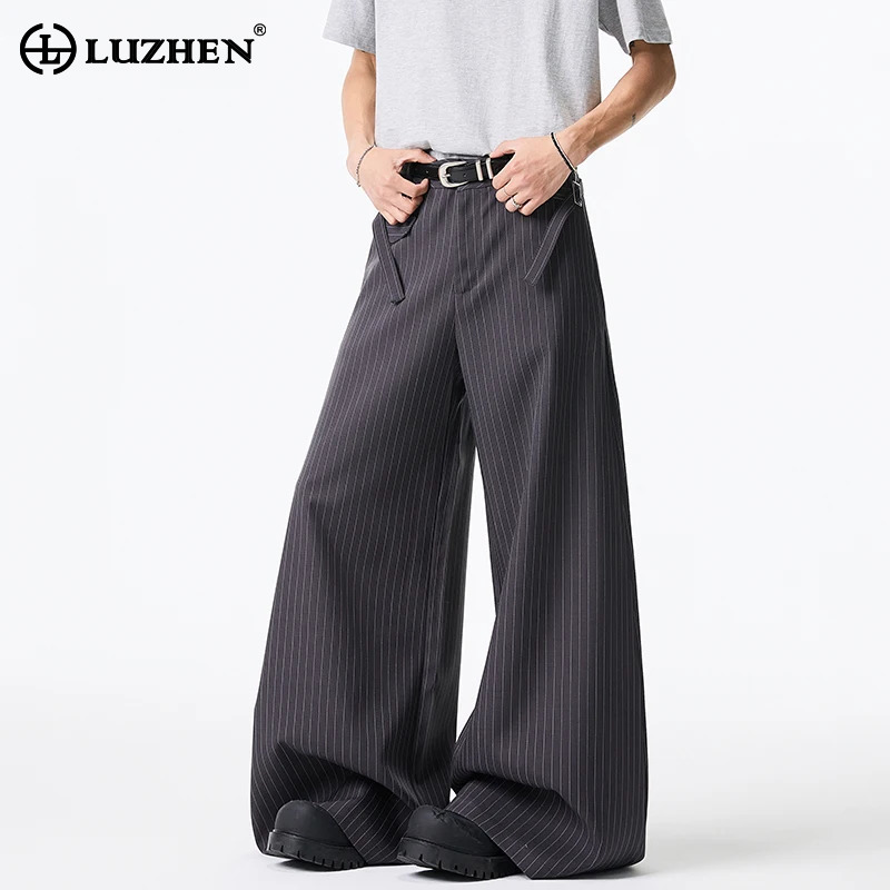 Men Formal Wear Set - LUZHEN 2025 Mode Streifen Gedruckt Lose