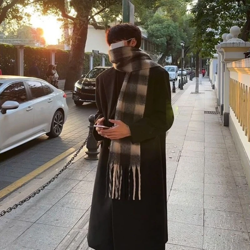 High End Men'S Formal Wear - Koreanisch inspirierter Herren-Wollmantel, mittellang, formelle Kleidung,