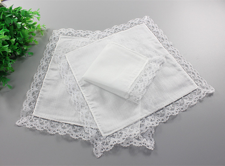 Monogrammed Handkerchief - Personalisiertes Spitzen-Taschentuch für Frauen, weiße Stoffservietten,