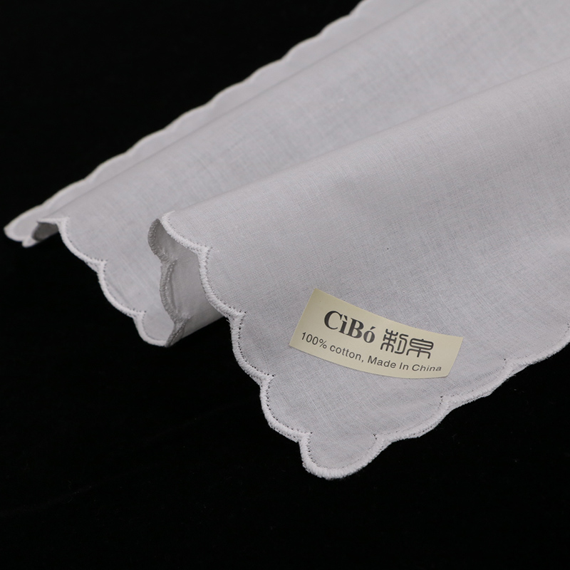 Monogrammed Handkerchief - A011 Weiße Baumwolltaschentücher mit Rand, 12