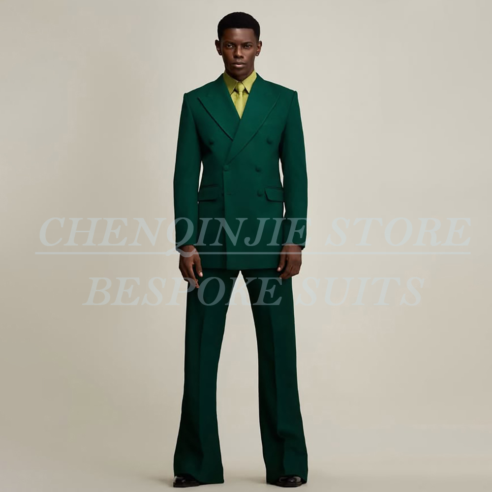 Men Formal Wear Outfits - Luxuriöse Grüne Herrenanzüge Formelle Hochzeitsanzüge Doppelreihiger