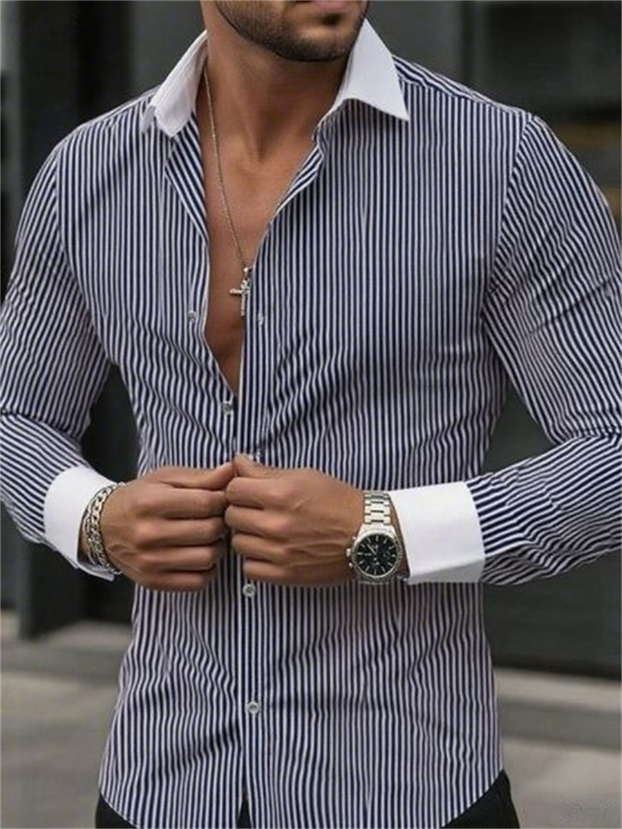 Herren-Slim-Fit, gestreift, Re – Men Formal Wear Shop Bewertung und Preis