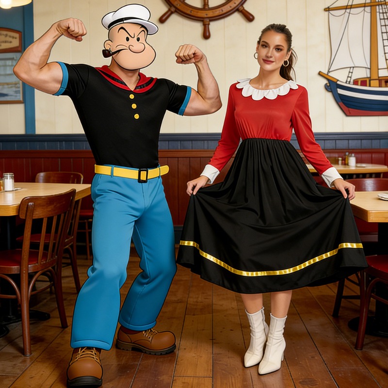 Damen Olivgrünes Popeye-Kostüm – Men Formal Wear Set Bewertung und Preis