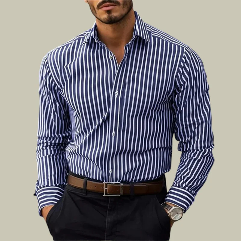 Herren Slim-Fit Hemd mit gestr – Y2K Formal Wear Men Bewertung und Preis