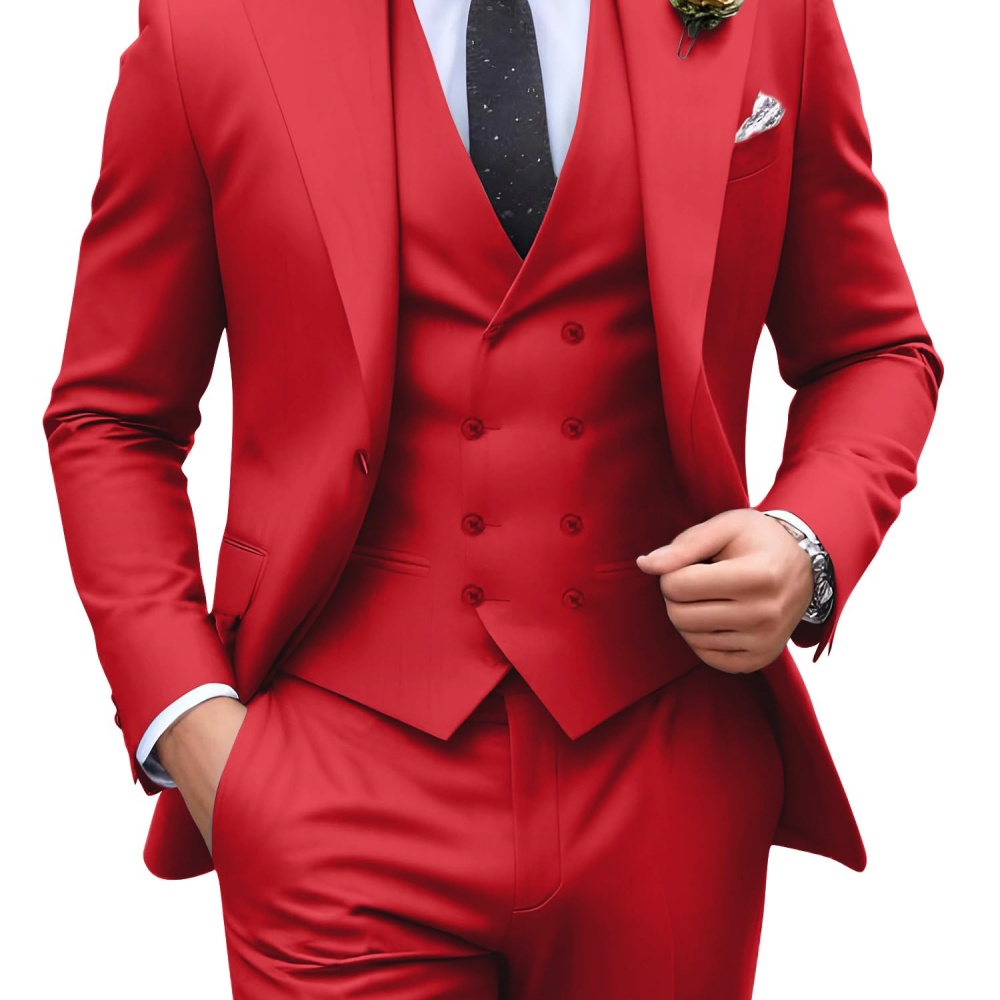 3-teilige einfarbige Herrenanz – Men Formal Wear Outfits Bewertung und Preis