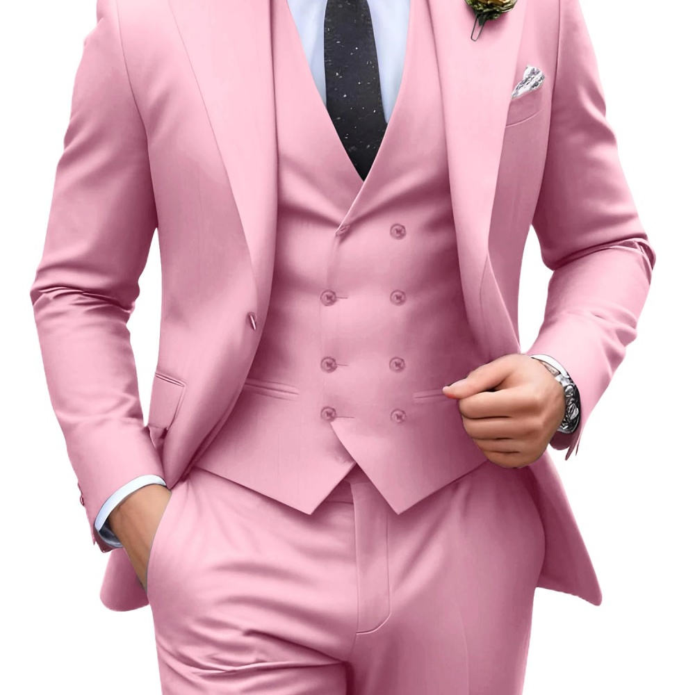 3-teilige einfarbige Herrenanz – Men Formal Wear Outfits Bewertung und Preis