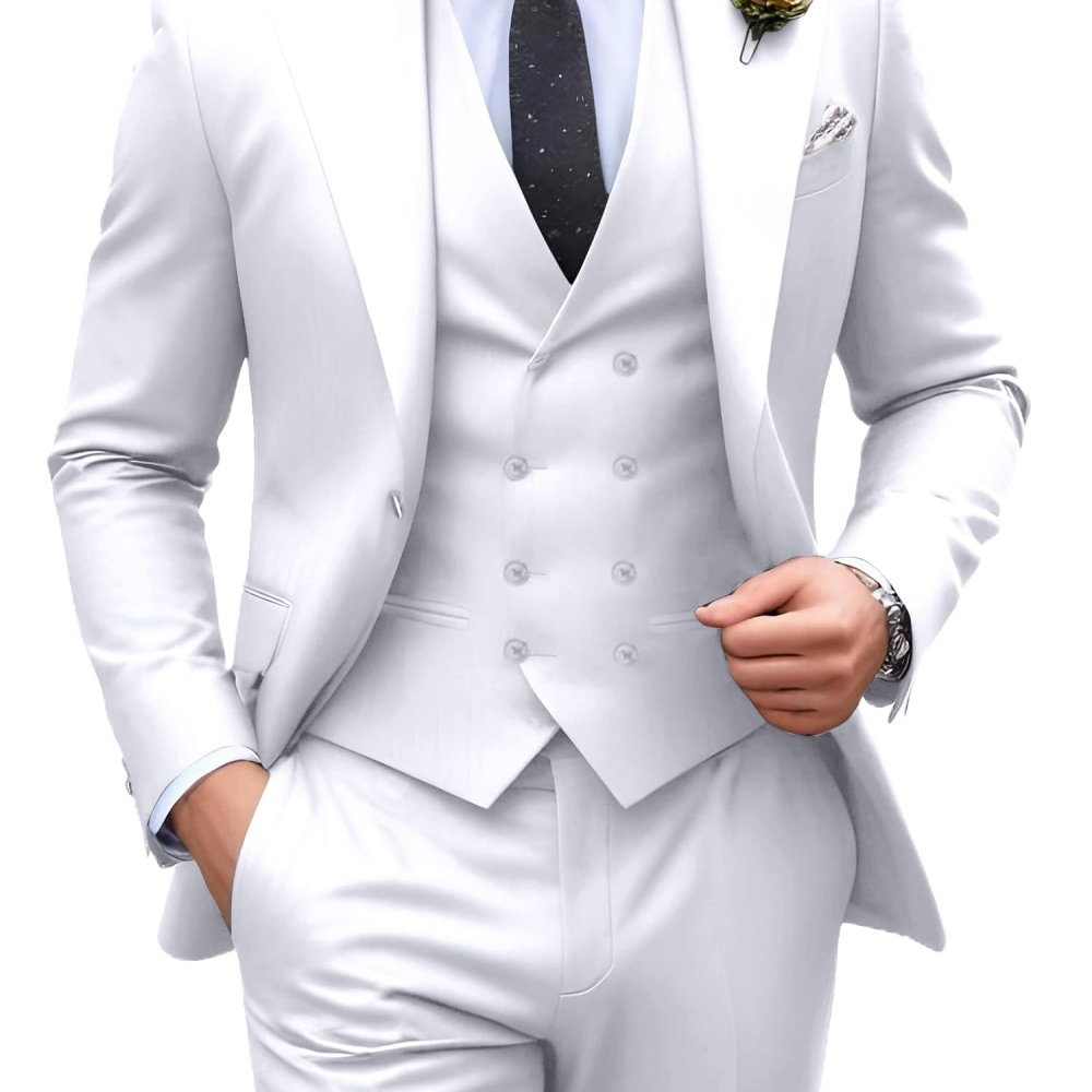 3-teilige einfarbige Herrenanz – Men Formal Wear Outfits Bewertung und Preis