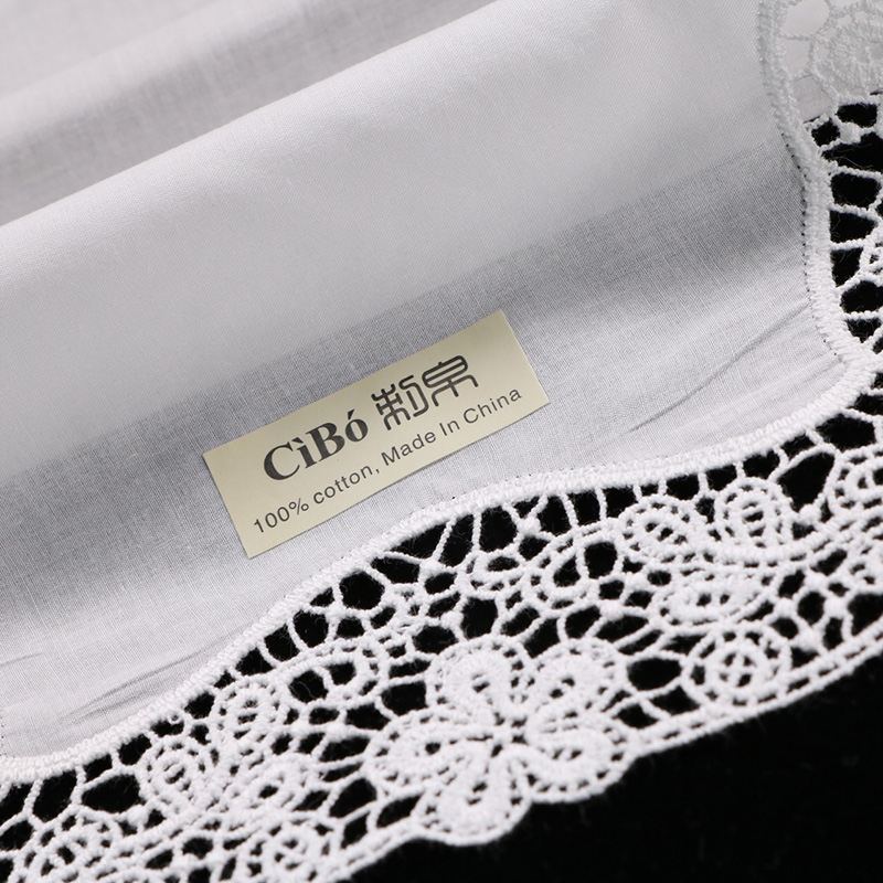 D608 Weiße Baumwoll-Spitzentas – Monogrammed Handkerchief Bewertung und Preis