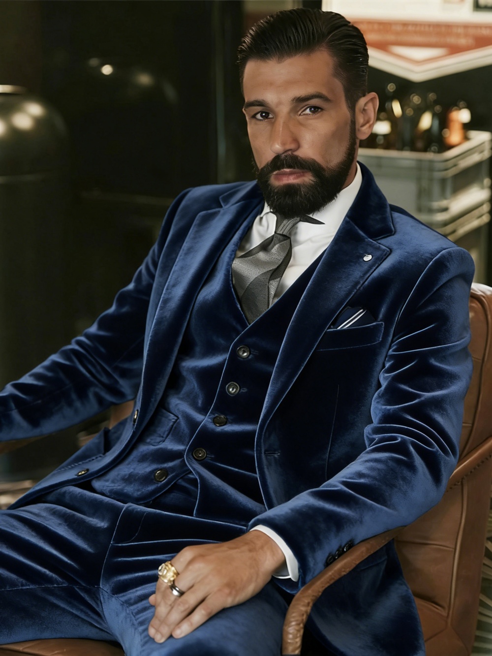 Herren-Samtanzüge 3-teilig Tan – Men Formal Wear Outfits Bewertung und Preis